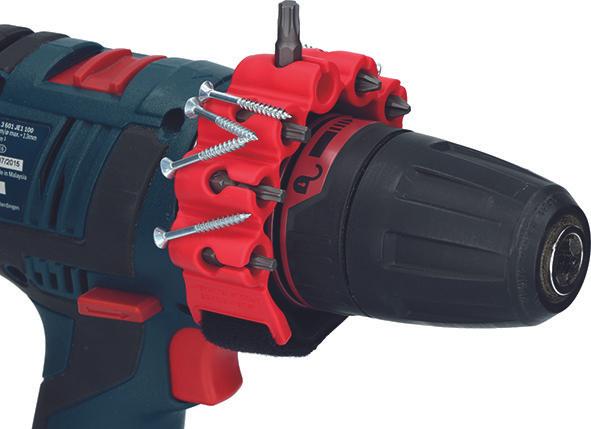 Werkstarck Bithouder magnetisch BITPASS rood incl. 6 bits (Zeskantbus TX)