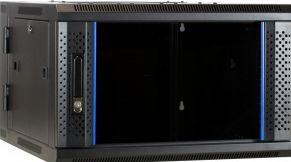 Dsit 6 HE Serverschrank, wendbares Wandgehäuse mit Glastür (BxTxH) 600 x 600 x 368mm (6 HE, 19 Zoll Rack)