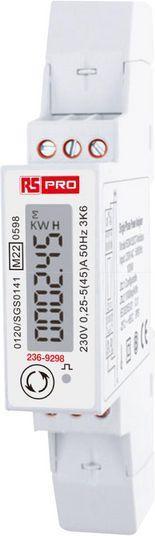 Actual product image RS PRO Energy meter LCD with backlight, 6-digit / 1-phase, pulse output