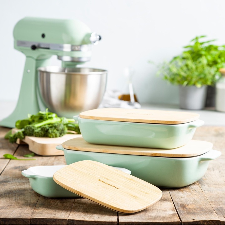 Immagine prodotto KitchenAid Ciotola da forno con coperchio in bambù - grande - pistache groen