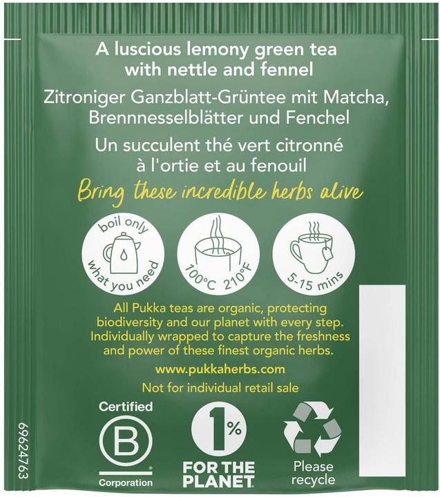 Nährwerte und Zutaten Pukka Clean Matcha (74 g)