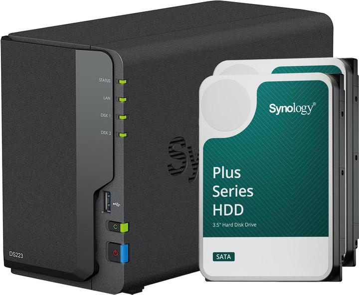 Actual product image Synology DS223 (2 x 8 TB, Synology HAT 33xx)