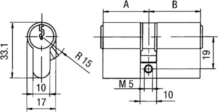 Produktbild BKS Profildoppelzylinder PZ 8802 27/31 mm Not- und Gefahrenfunktion einseitig Anzahl Schlüssel 3 vers... (Profildoppelzylinder)