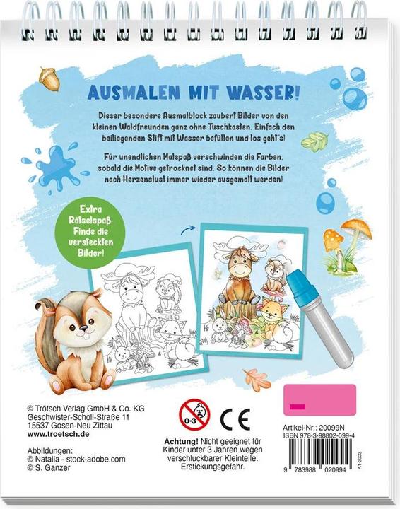 Produktbild Wassermalspass mit Zauberstift Waldfreunde