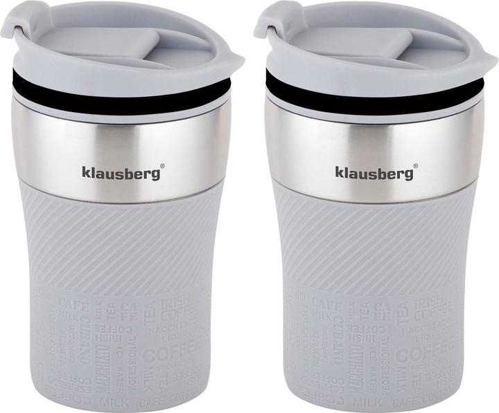 Actual product image Klausberg Set of 2 double-walled thermo mugs, 280ml, grey (0.28 l)