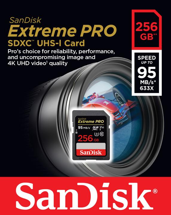 Produktbild SANDISK ExtremePro SDXC U3 (256 GB, SDXC, U3, UHS-I)