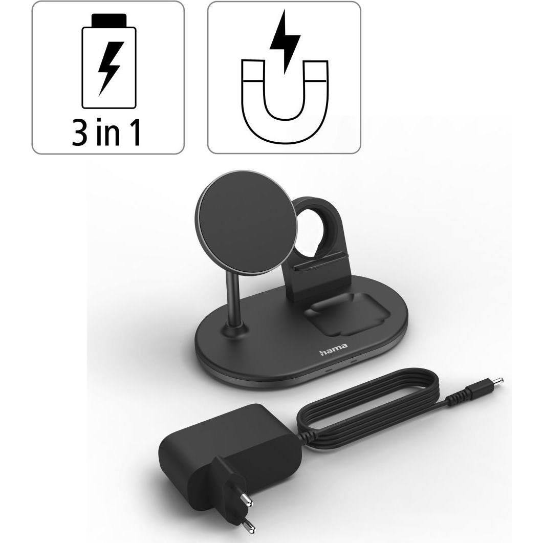 Thumbnail - Hama MagCharge Multi (15 W), Wireless Charger, Schwarz