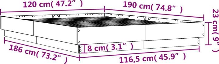 Actual product image vidaXL Bettgestell (135 x 190 cm)