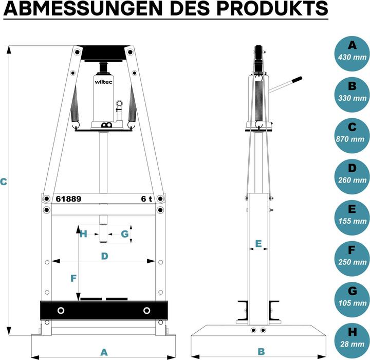 Produktbild Wiltec 6T A-Rahmen Werkstattpresse