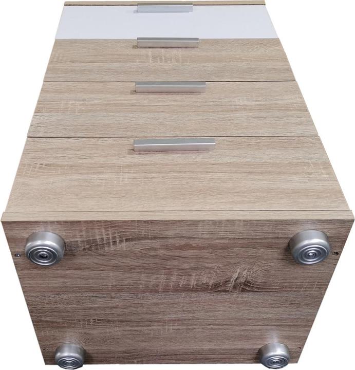 Produktbild HTI-Living Nachtkommode 4 Schubladen Nina Sonoma Weiss