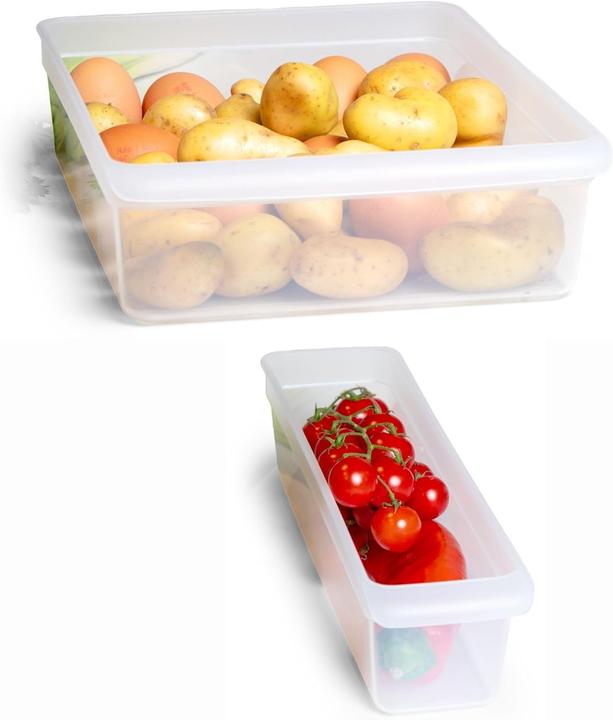 Novaliv Kühlschrank 2er Set Organizer Kühlschrank Klein + Gross BPA-frei Küchenordnung küchenorganize