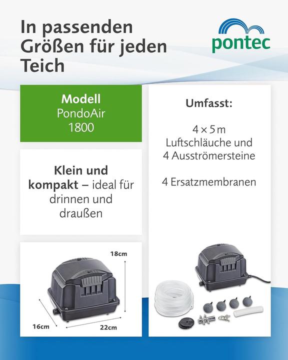 Produktbild Pontec Teichbelüfter 1800 l/h PondoAi