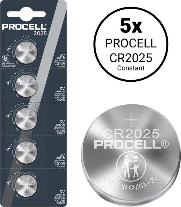 Procell CR2025 Constant (Lithium) - 5 Knopfbatterien (5 pcs, CR2025, 165 mAh)