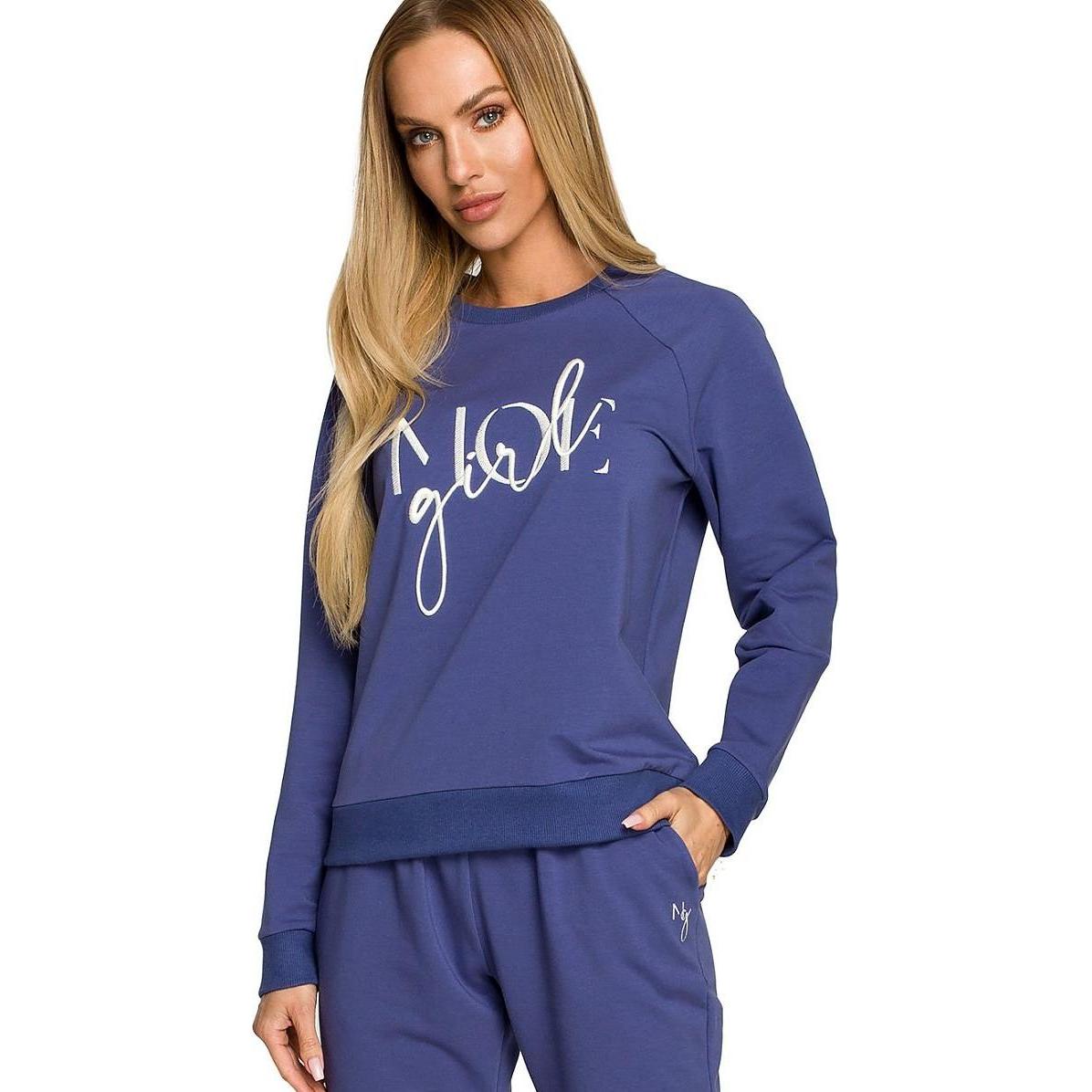 Made of Emotion, Damen, Pullover, Sweater Moe, Blau, (XXL)