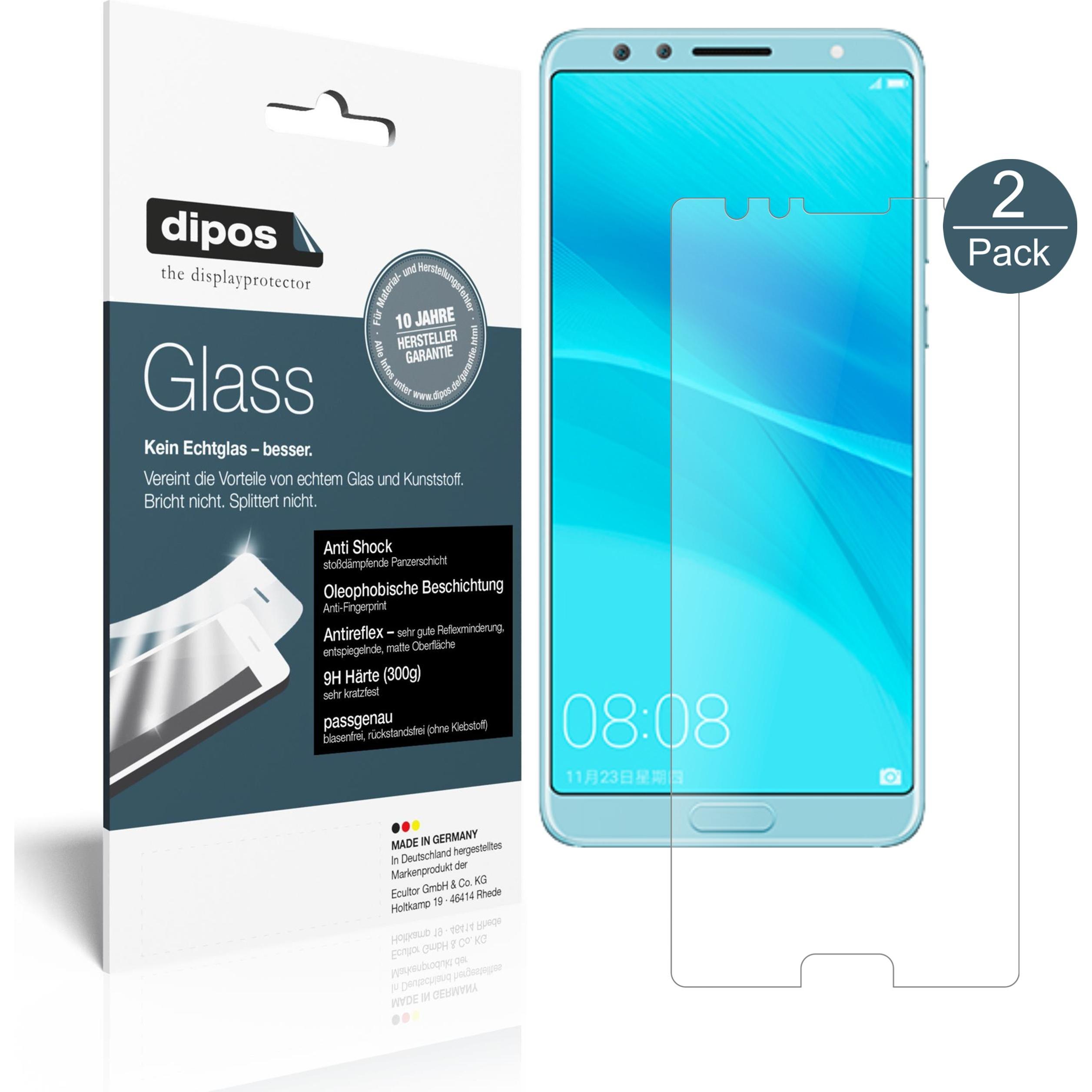 Dipos Displayschutz Anti-Shock (2 Stück, Huawei Nova 2S), Smartphone Schutzfolie, Transparent