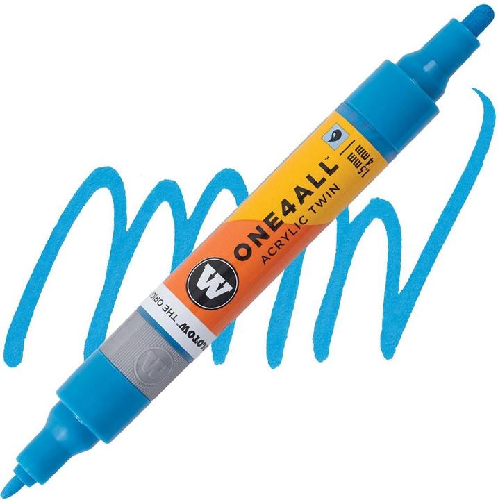 Actual product image Molotow Marqueur pour Maquettes - One4All Twin - Acrylique Bleu Intense Moyen - 1,5/4mm - -161 - 15 cm (1x)