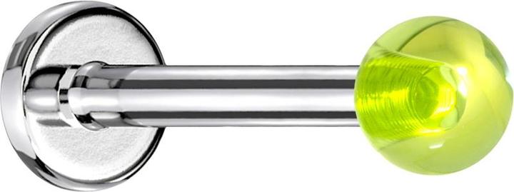 Immagine prodotto Star Piercing Labretola argento con pallina verde "Glow (Materiale sintetico, senza ottone, Acciaio chirurgico 316L)