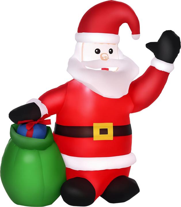 Image du produit Homcom Aufblasbarer Weihnachtsmann 190D Polyester Rot