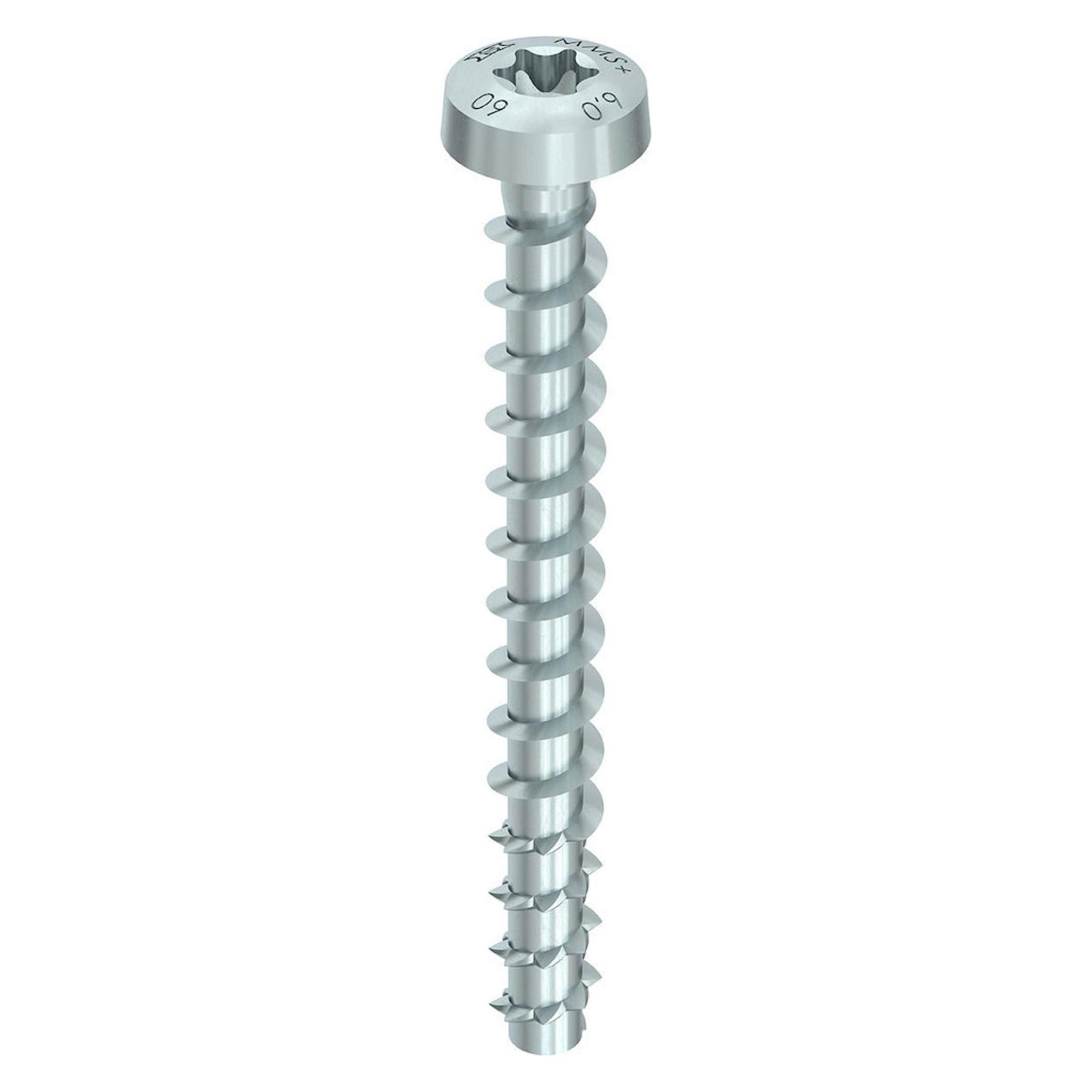 Heco, Muurpluggen, Multi-Monti-plus P Betonschroef Pan-Hoofd Tx 7.5x50 Mm Blauw Gegalvaniseerd 100 Stuks (100 Pcs.)