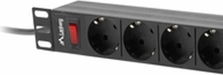 Produktbild Lanberg PDU-09F-0300-BK Stromverteilereinheit (PDU) 9 AC-Ausgänge 1U