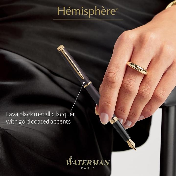 Produktbild Waterman Hémisphère Understated Edition - Füllfederhalter (Black, Gold, Lava Schwarz, Metallic Schwarz, Schwarz, 1x)
