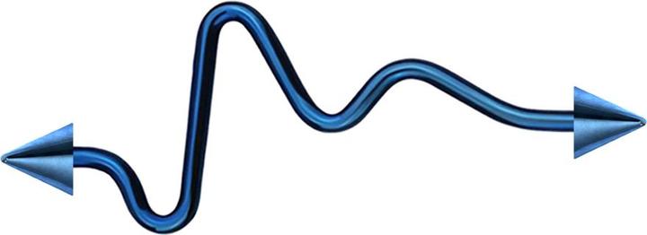Image du produit Star Piercing Barbell bleu foncé battement de coeur avec deux cones (Acier chirurgical 316L, sans laiton)