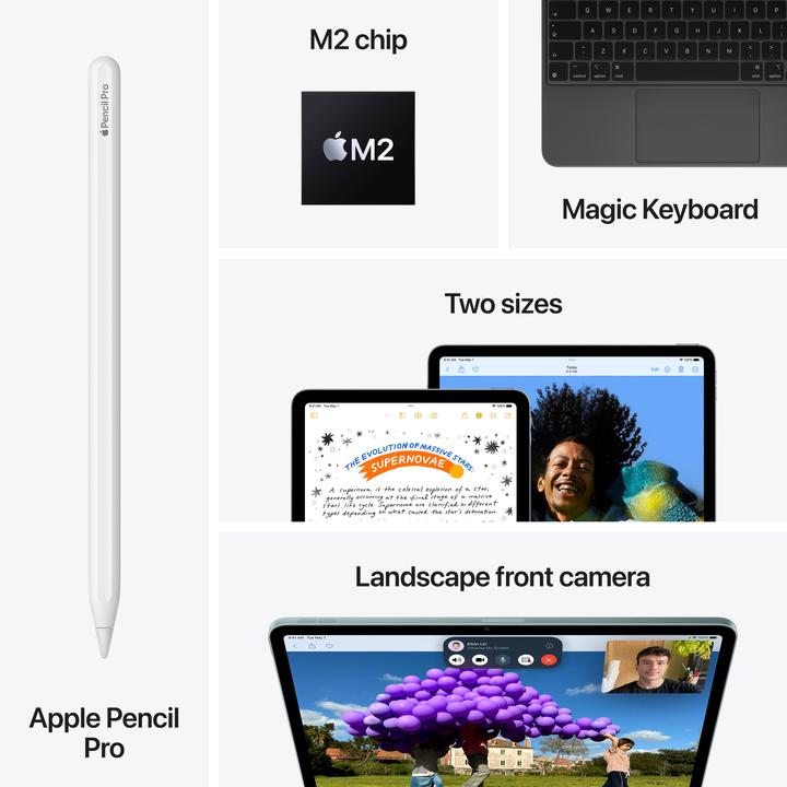 Productafbeelding Apple iPad Air 13 2024 (M2) (5G, 13", 128 GB, Sterrenlicht)
