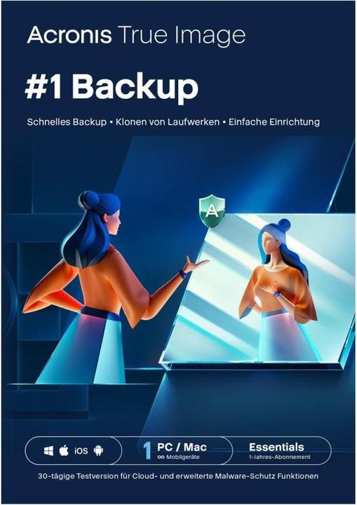 Produktbild Acronis Cyber Protect Home Office Essentials ESD, Subscr. 1y, 1 PC (1 User, 12 Monate)