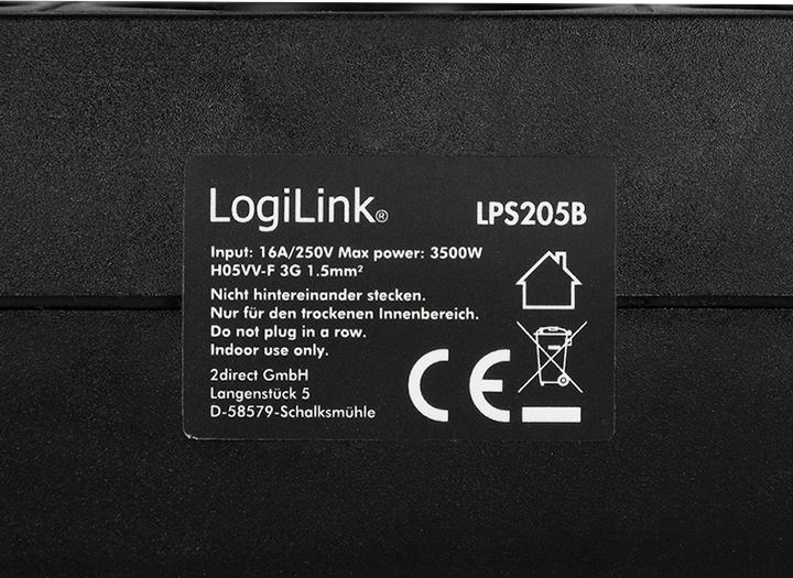 Actual product image LogiLink socket strip (3 x, CEE 7/3, 1.50 m)