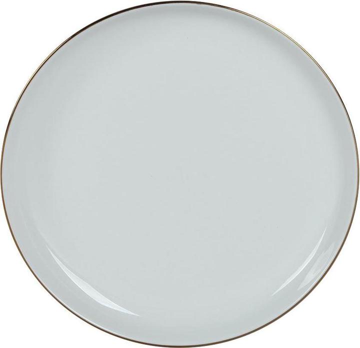 Domoletti Piatto Con Bordo Dorato Bianco 19cm