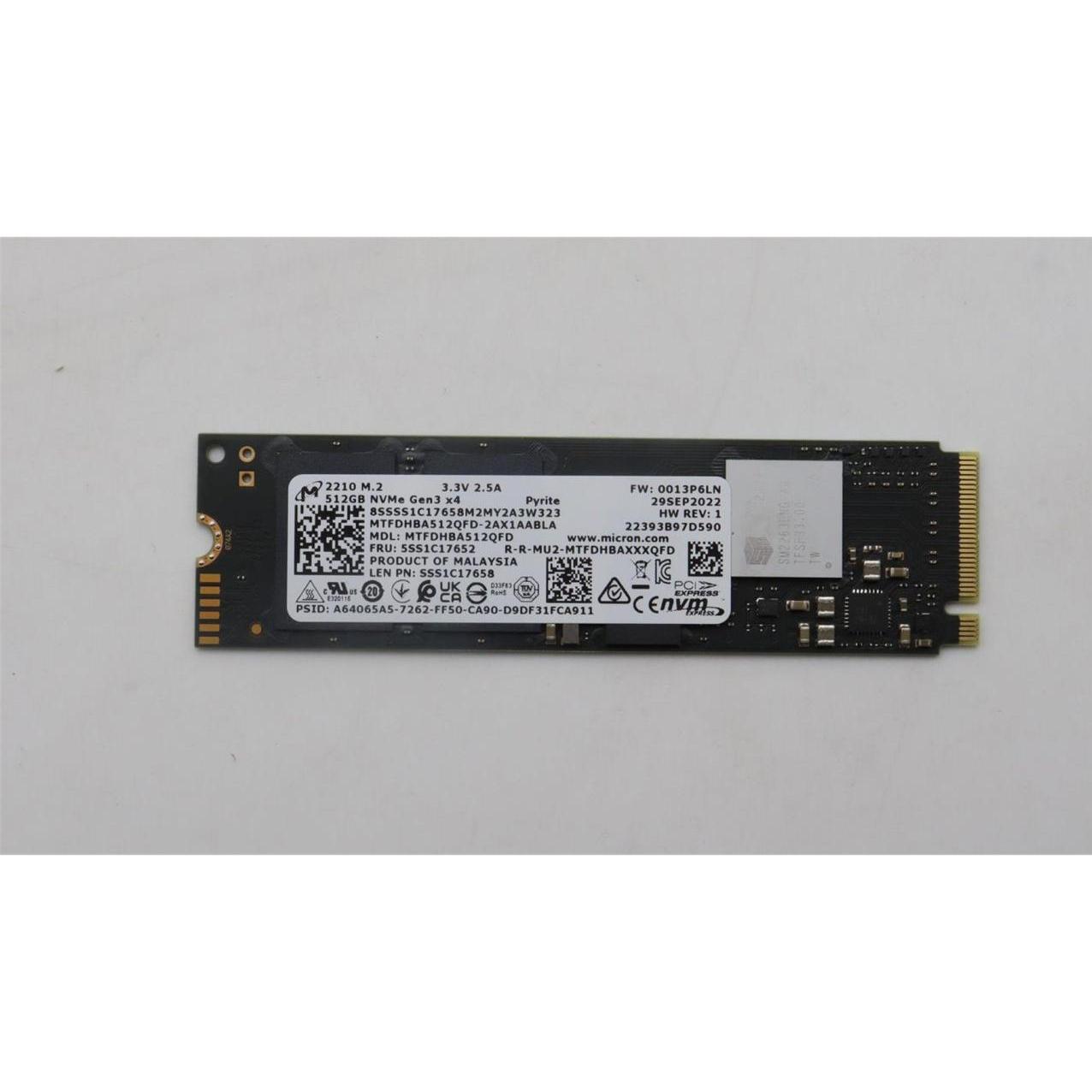 Lenovo Micron 2210 512GB M.2 PCIe (512 GB, M.2 2280), SSD