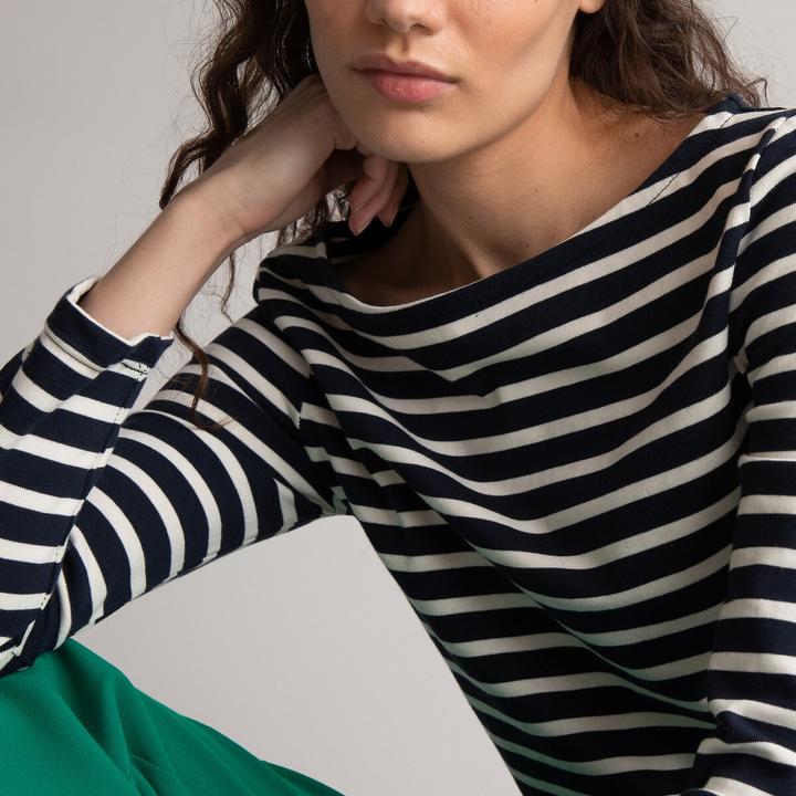 Produktbild La Redoute Collections Langarmshirt mit U-Boot-Ausschnitt und Streifenmuster (M)