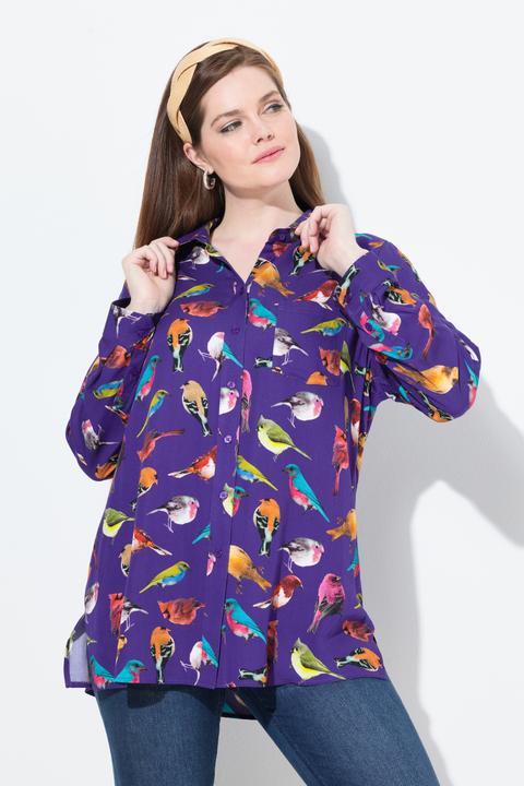 Immagine prodotto Ulla Popken Camicia con volatili, colletto da camicia e maniche lunghe (60)