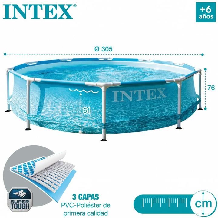 Productafbeelding Intex 3.05M X 76CM STRAND METALEN FRAME ZWEMBADSET (305 x 76 cm)