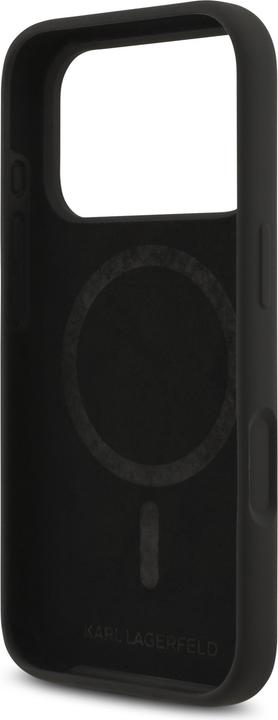 Produktbild Karl Lagerfeld - Silicone Ring MagSafe (KLHMP17MSCMKCRHK) - iPhone 17 Air - Black Karl&Choupette (Apple iPhone 17 Pro)