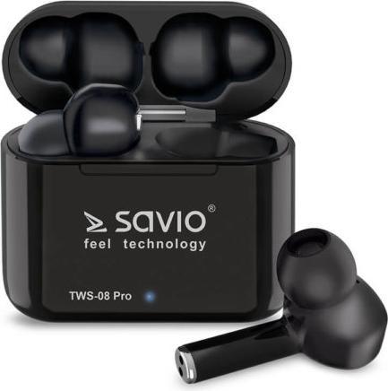 Actual product image Savio TWS-08 PRO Headphones & Headset in Ear Black (120 h, Wireless)