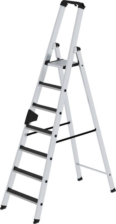 Produktbild Munk Stufen-Stehleiter einseitig begehbar mit clip-step R13 7 Stufen (Stehleiter, 132 cm)