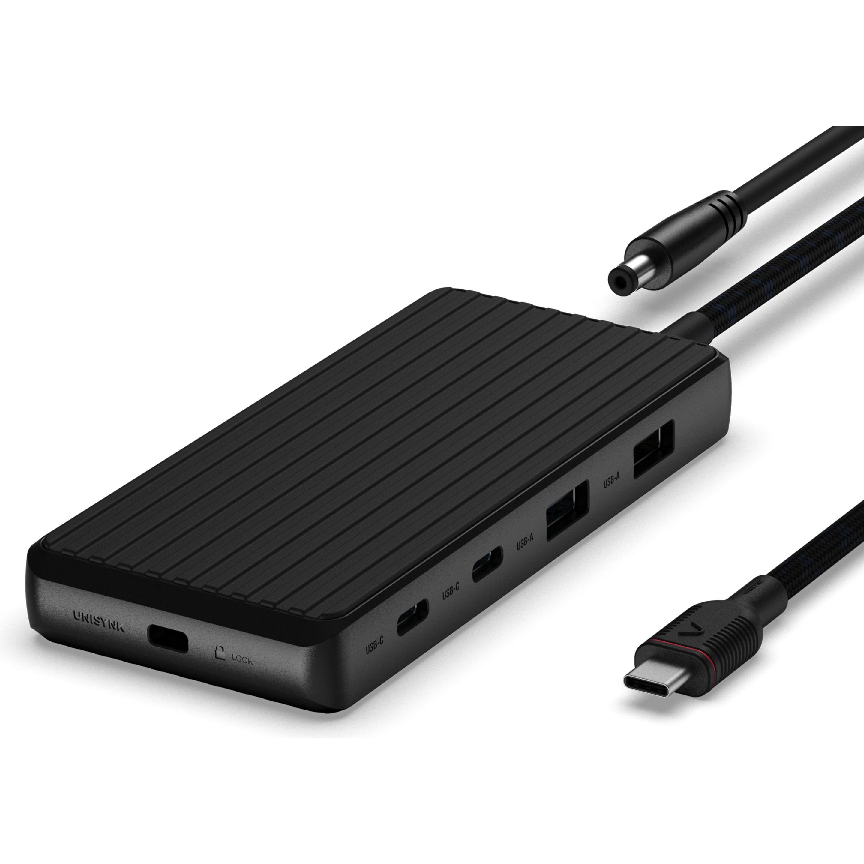 Unisynk 9 Port Dual Display USB-C Docking Station (9 Ports), Dockingstation + USB Hub