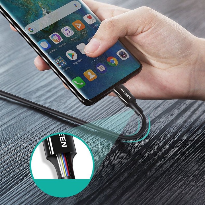 Image du produit Ugreen USB C – USB C (2 m, USB 2.0)