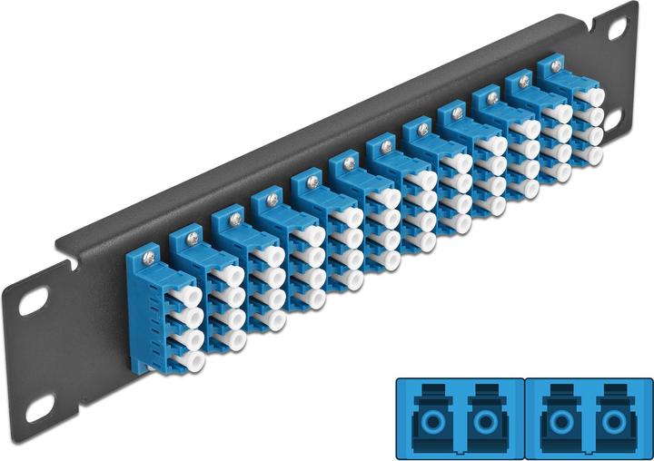 Actual product image Delock 10? FO Patchpanel 12 Port LC Quad blue 1 U black