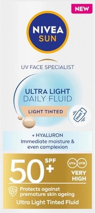 NIVEA Daily Fluid Light Tinted SPF 50+ (Sonnencreme Gesicht, SPF 50+, 40 ml)