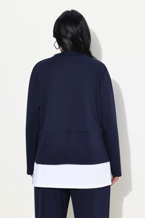 Produktbild Ulla Popken Sweatshirt, Bluseneinsatz, V-Ausschnitt, Langarm (42, 44)