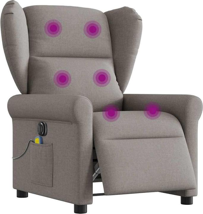 Actual product image vidaXL Massage chair electric taupe fabric