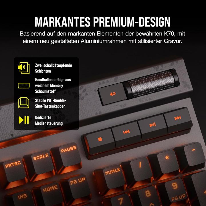Actual product image Corsair K70 MAX RGB (Germany, Cable)