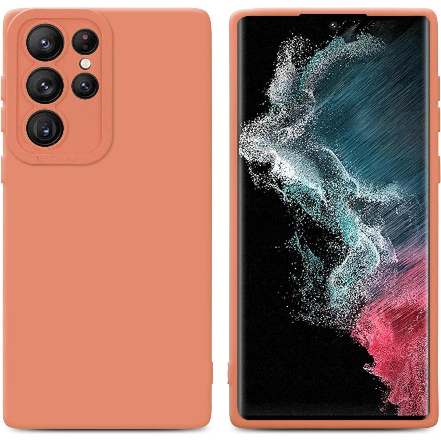 Cadorabo Hülle für Samsung Galaxy S22 ULTRA im TPU Fluid LM162 Style (Samsung Galaxy S22 Ultra), Smartphone Hülle, Orang...