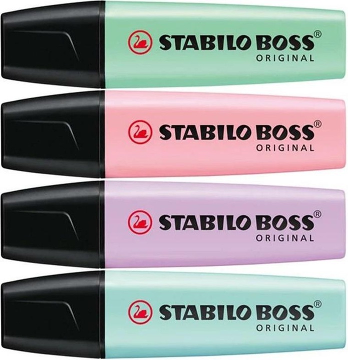 Actual product image STABILO BOSS ORIGINAL Pastel Highlighter (Pastel, 5 mm, 4 x)