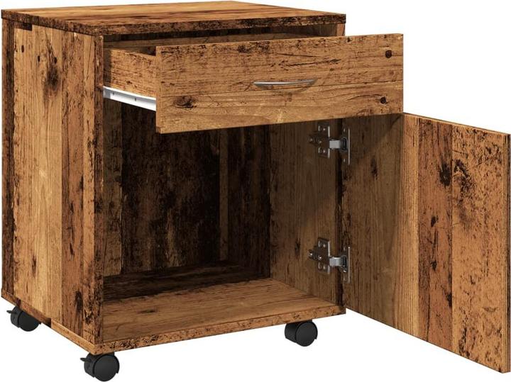 Produktbild vidaXL Rollcontainer Rollschrank Bürocontainer Büroschrank Schrank Altholz-Optik (45 x 38 x 54 cm)