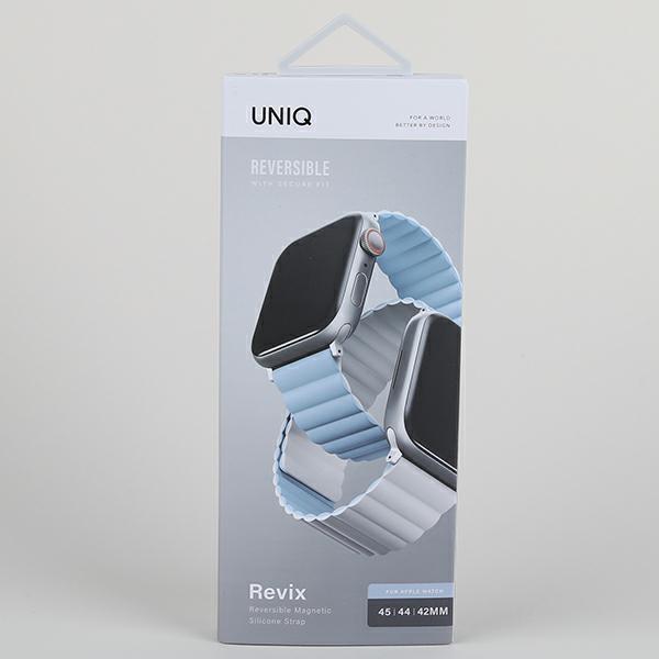 Image du produit Uniq pasek Revix Apple Watch Series 4/5/6/7/8/SE/SE2/Ultra 42/44/45/49mm. Réversible Magnetic bia?y- (44 mm, Silicone)