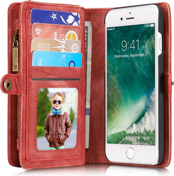Caseme 2 in 1 Retro Wallet Hülle mit Münzfach (Apple iPhone 8, Apple iPhone 7, Apple iPhone SE (2nd Gen), Apple iPhone SE (3rd Gen))