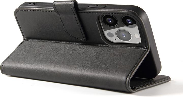 Actual product image Hurtel Magnet Case elegant bookcase type case with kickstand for iPhone 13 Pro Max black (Apple iPhone 13 Pro Max)